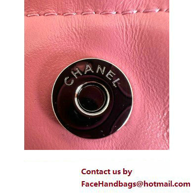 Chanel Shiny Calfskin  &  Rainbow Metal PINK 22 Handbag AS3261 2024